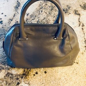 Gray Leather Satchel